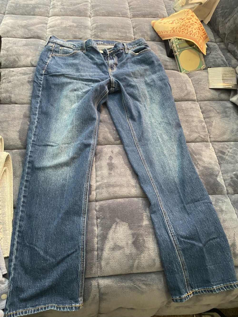 Old Navy Dark Blue Mid-Rise Wow Boyfriend Jeans